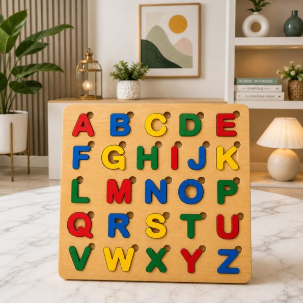 Capital ABC Alphabet Puzzle Board Game - Educational MDF Wood Learning Toy